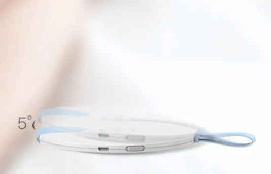 Blue portable UV baby bottle steriliser with USB charging port and compact dimensions