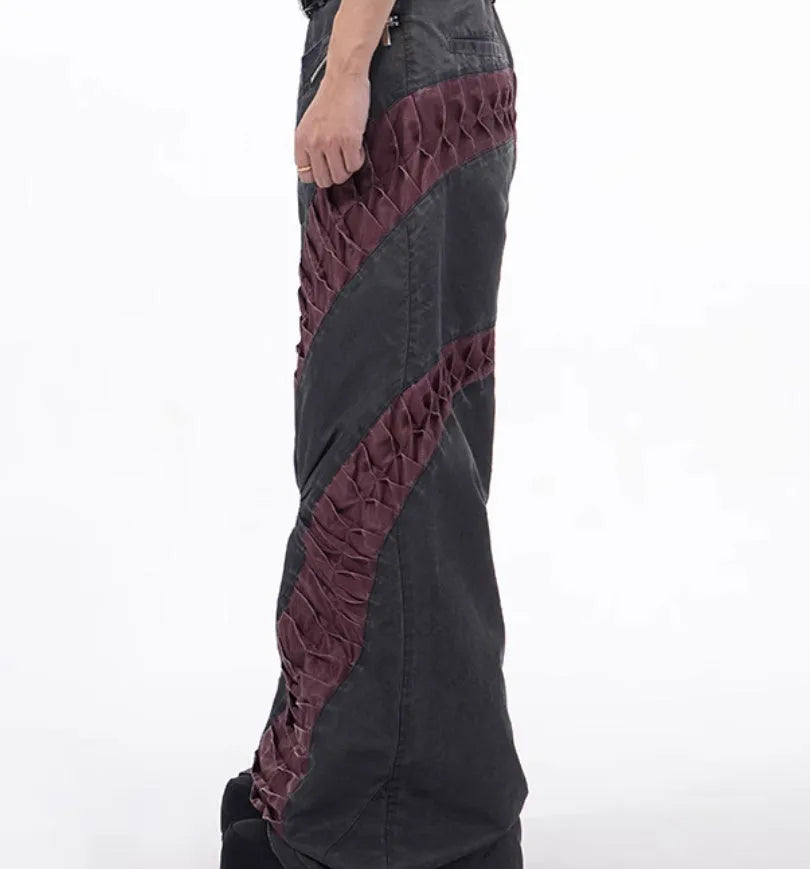 Retro three-dimensional keel casual pants in rayon fabric for summer sports wear