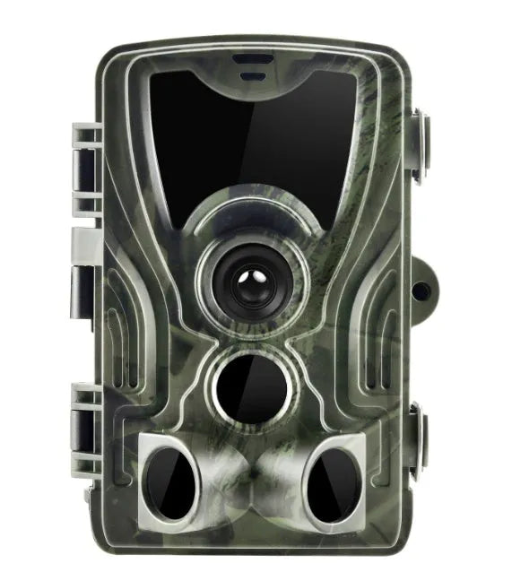 Green cellular trail camera for hunting with display screen and infrared sensors