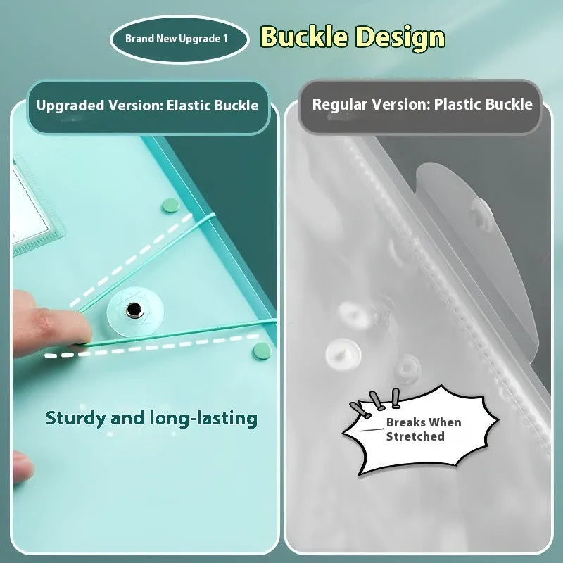A3 test paper storage bag in translucent PP, multi-layer category folder clip with 0.48mm thickness and 30/40/60 page options.