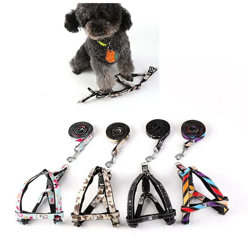 Cowboy print nylon dog leash in black, carton, colourful, or grey, adjustable basic leash for small dogs and puppies.