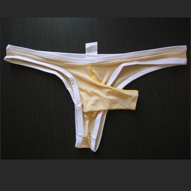 Men's Ice Silk briefs in seven colours: white, black, sky blue, dark grey, grass green, army green, skin colour.