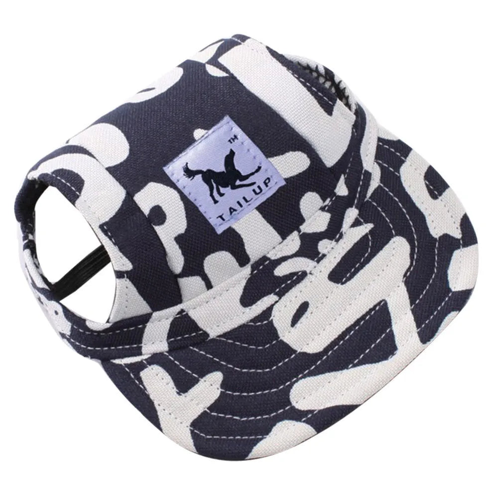 Oxford cotton dog sun hat in baseball cap style for small medium pets outdoor tourist use
