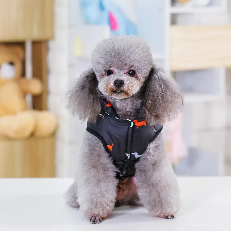 Cotton dog vest in black and navy blue sizes S to XXL for casual pet wear