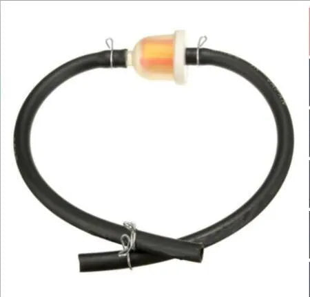 Black mini 2 stroke motorcycle oil cup fuel filter with tubing for inline fuel systems