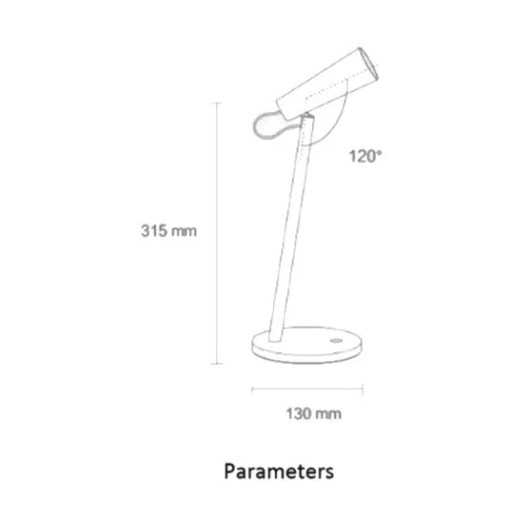 White plastic rechargeable LED desk lamp with USB power for Xiaomi Mijia bedroom and computer desk use