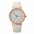 Women's quartz wristwatch 28mm dial 7mm thick slim simple style eight colours beige