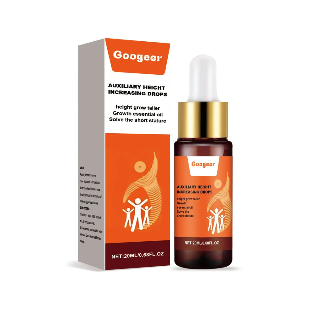 Googeer Auxiliary Height Increasing Drops 20ml body treatment bottle with peppermint extract and vitamin B1
