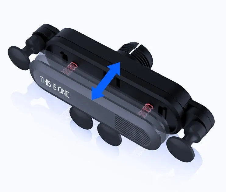 Universal car phone navigation holder clipped onto a vehicle air vent, available in multiple colours.