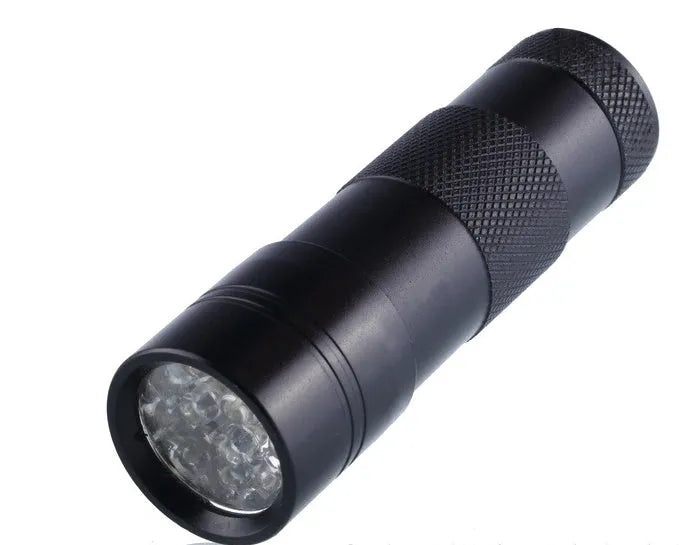 Black UVC LED UV torch light handheld currency detector with rear switch
