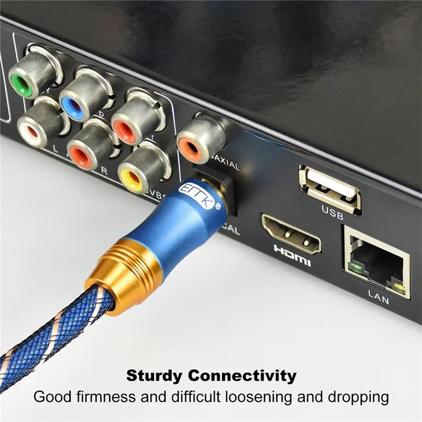 Digital coaxial audio cable 3 metres with gold-plated RCA plugs and blue screen design