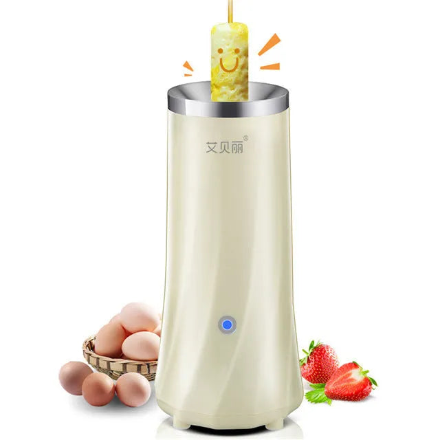 Beige mini breakfast machine with compact design for automatic food preparation