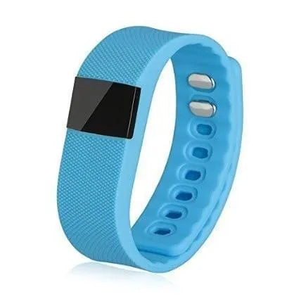 Ordinary bracelet pedometer showing step distance calorie tracking with black blue green orange yellow colour options