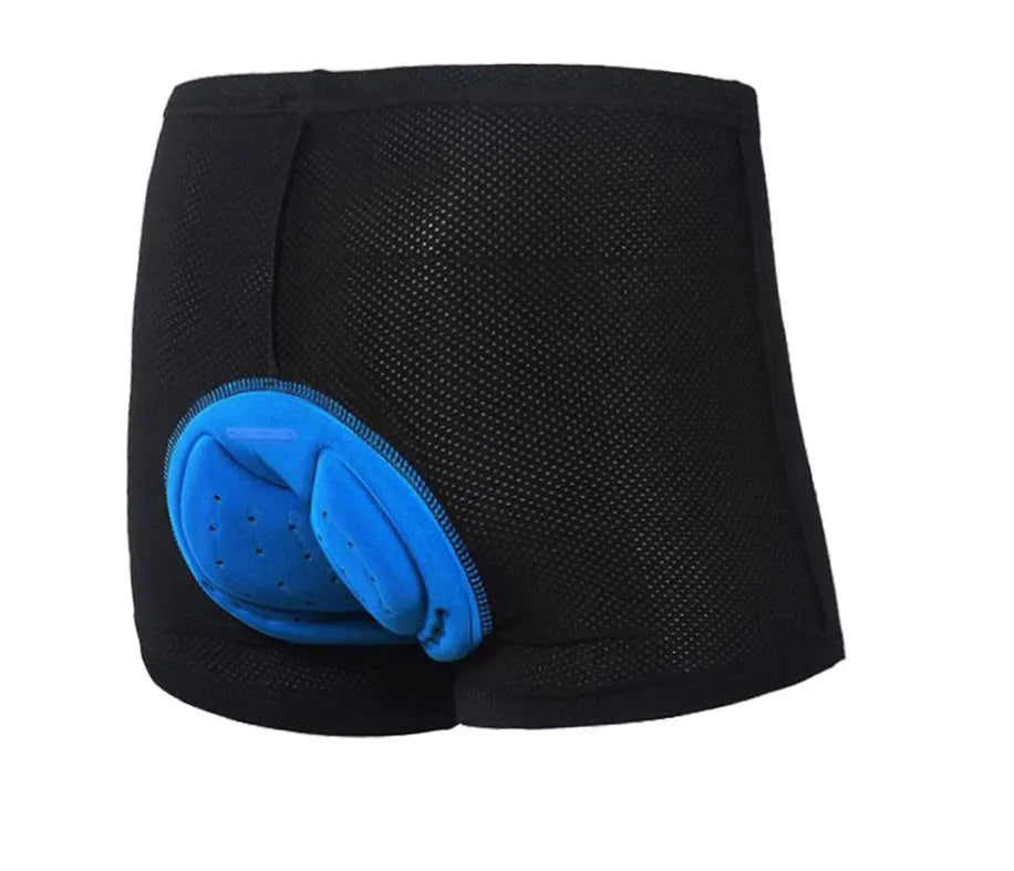 Black breathable mesh Lycra cycling underwear shorts with silicone element, Asian sizes S to 3XL, waist 74-123cm.