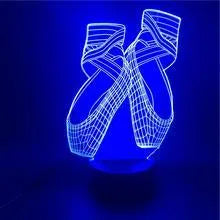 Ballet dancer 3D LED night light with remote control on a table.