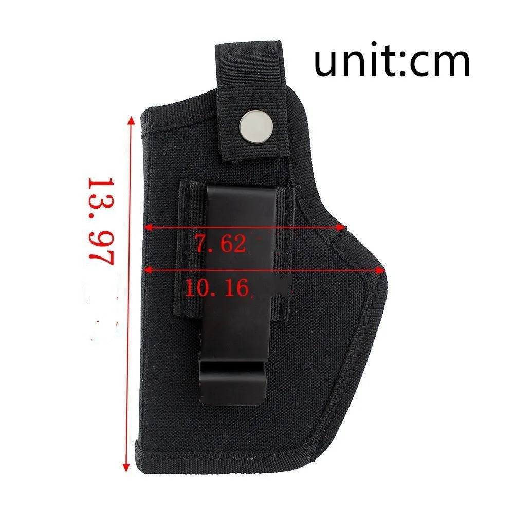 Nylon tactical pistol holster with 800D nylon, IWB OWB carry, ambidextrous metal clip, fits belts up to 2 inch