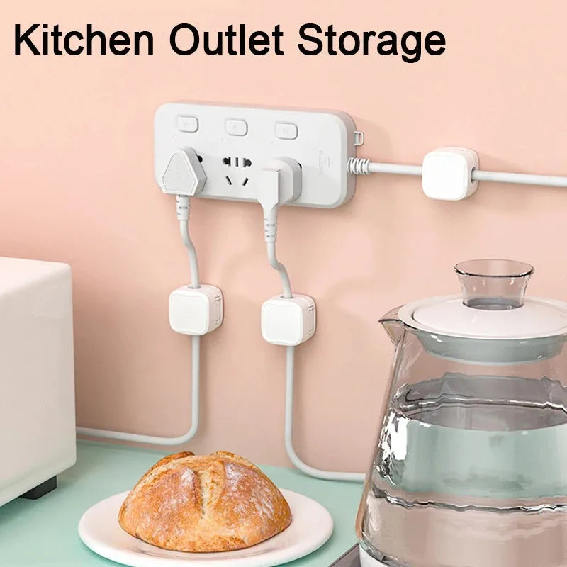Magnetic cable clip under desk cable management holder in ABS with adhesive fixing, holding charging USB or HDMI cords