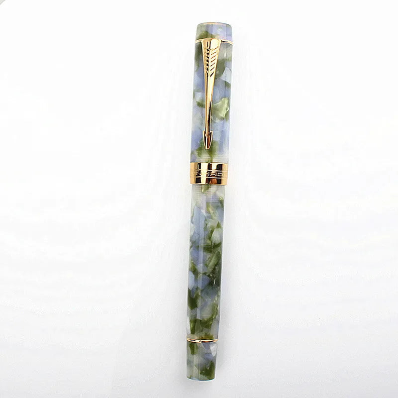 Deep Bath Green metal ballpoint pen showing three tip size options
