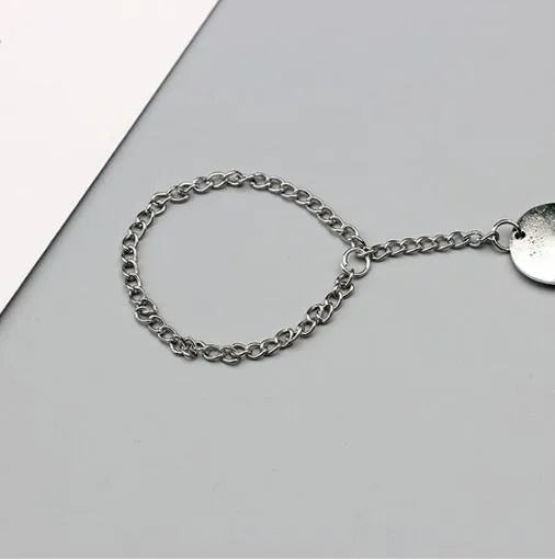 Antique silver hollow flower chain anklet with teardrop styling 24cm foot dimension