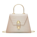 Small square PU shoulder messenger bag with zip, polyester lining, and internal pockets in black brown off white red