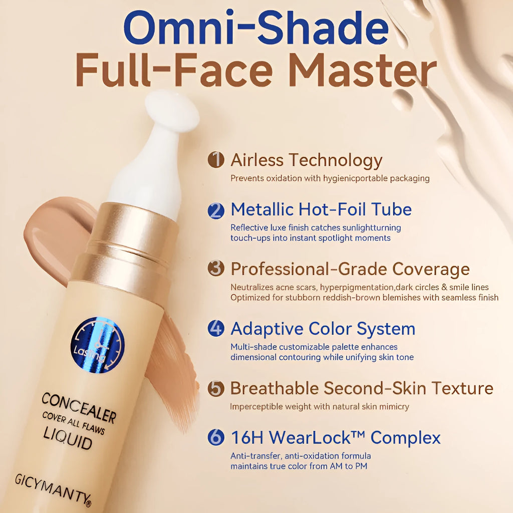Matte moisturising liquid concealer for acne marks and freckles in 6 colour options