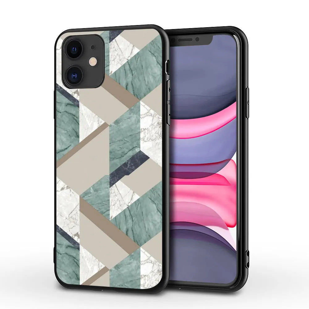 Marble pattern iPhone back cover case with waterproof and drop-resistant protection
