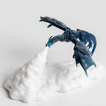 3D printed dragon night light with warm red breathing effect and USB charging cable