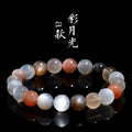 Natural colourful moonstone bracelet with 8mm beads in a single circle unisex design.