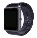 Black smart watch with 1.54 inch touch screen and silicone strap on wrist
