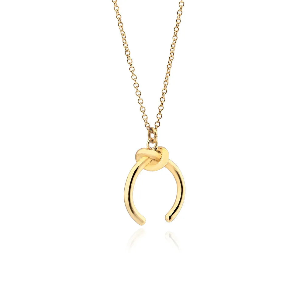Vintage geometric pendant necklace with adjustable chain in gold or silver finish