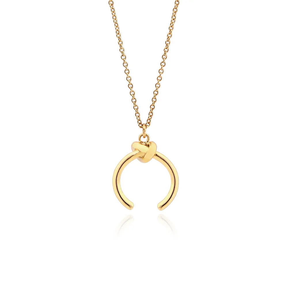 Gold or silver electroplated vintage geometric pendant necklace on an adjustable copper cross chain.