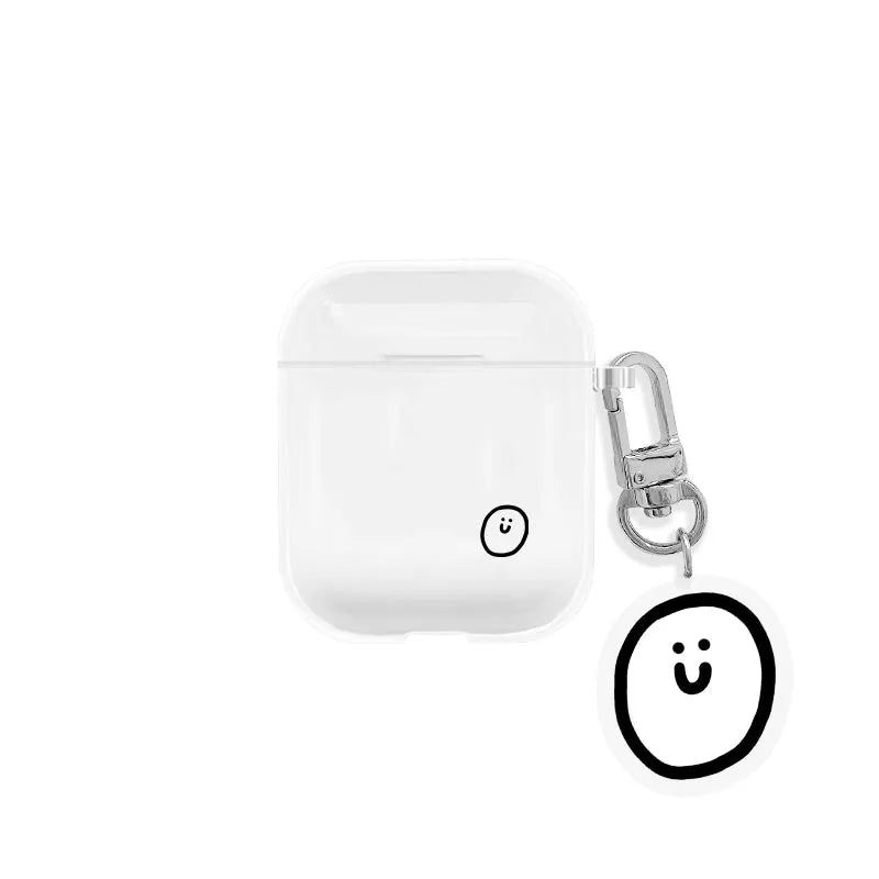 Transparent flexible TPU soft shell headphone cover for AirPods Pro and Airpods 1/2 in white colour
