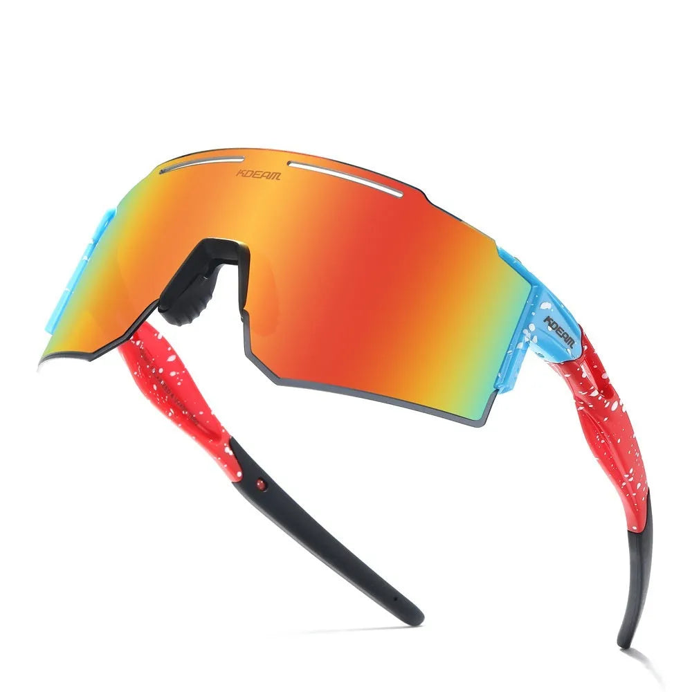 Polarized cycling sunglasses with frameless TR90 frames available in multiple colours