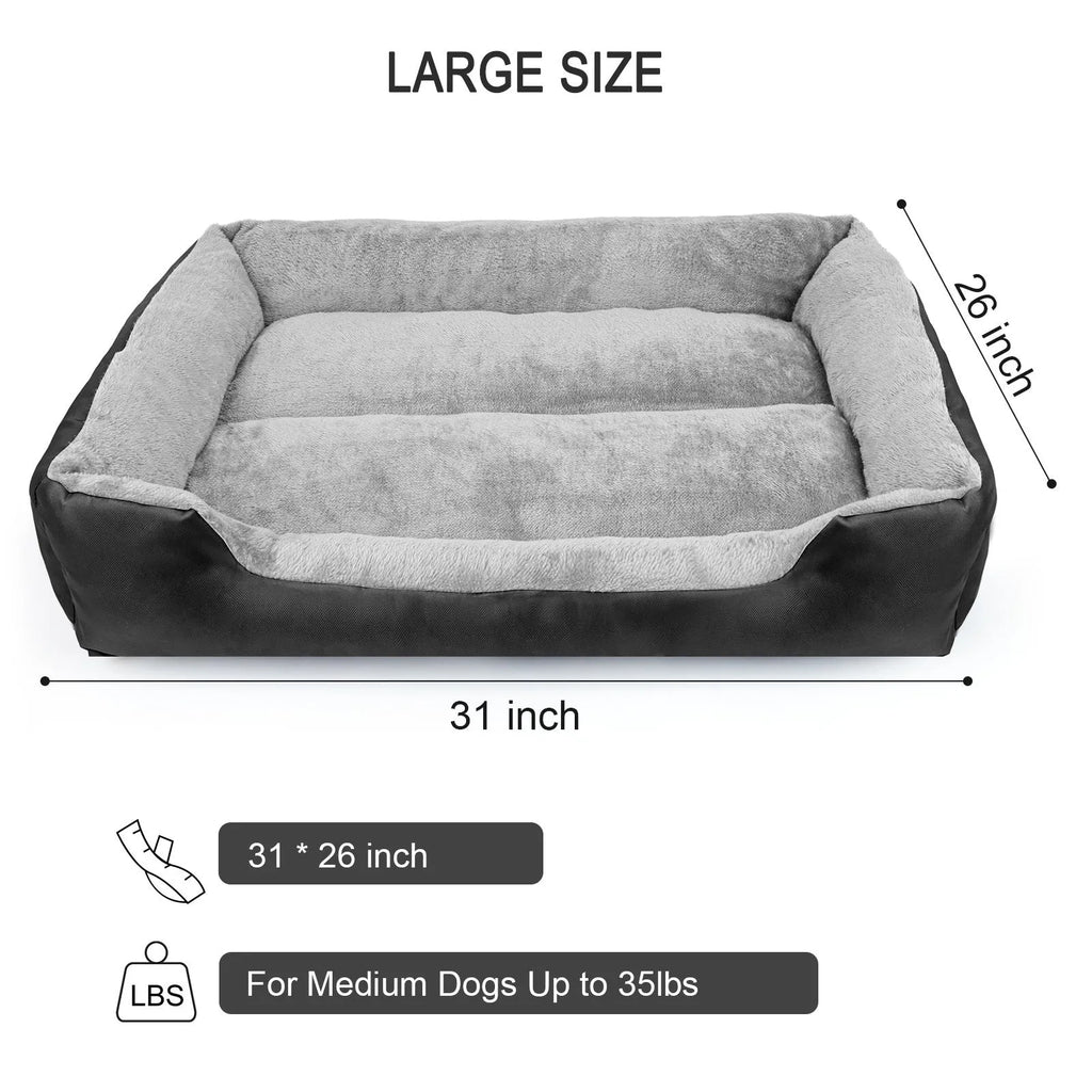 Black cloth pet nest dog bed for medium to large dogs, 2XL size 110x84x16cm