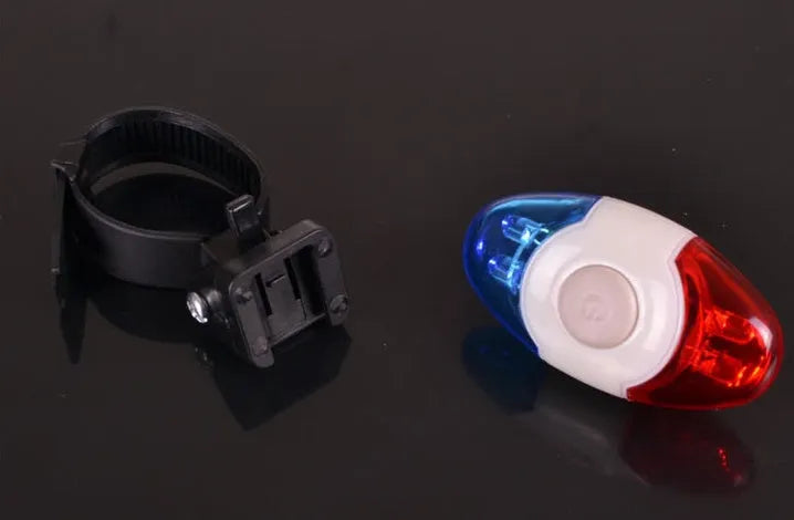 Red and blue LED tail light with four beads and adjustable mounting base