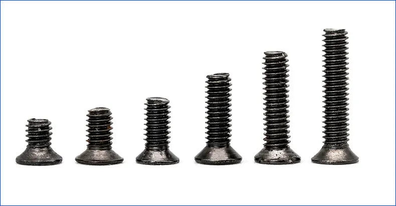 Laptop screw set with black plating carbon steel countersunk head screws in 450, 650 or 720 piece boxes