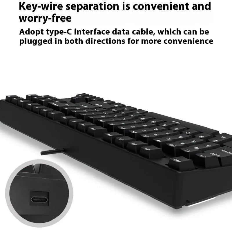 87-key wired mechanical keyboard with two-colour backlighting and hot-swappable switches