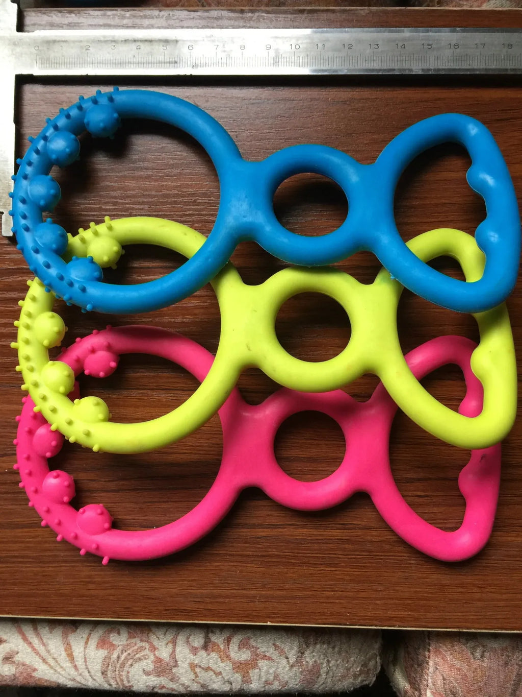 Biting resistant pet chew toy in environmental TPR with surface particles, random colour, styles #1 to #9