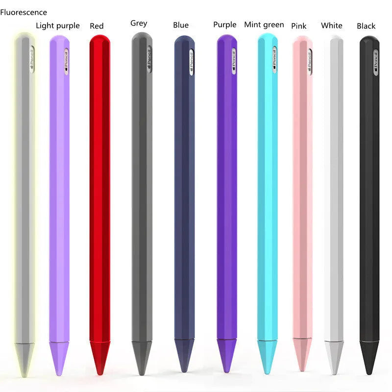 Silicone stylus pen holder for Apple Pencil 2nd generation, frame type, solid colour, with anti-lost sleeve option.