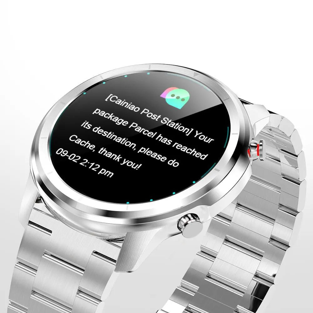 LEMFO LF26 smart bracelet with 1.3-inch screen shown in black and silver colour variant on a wrist.