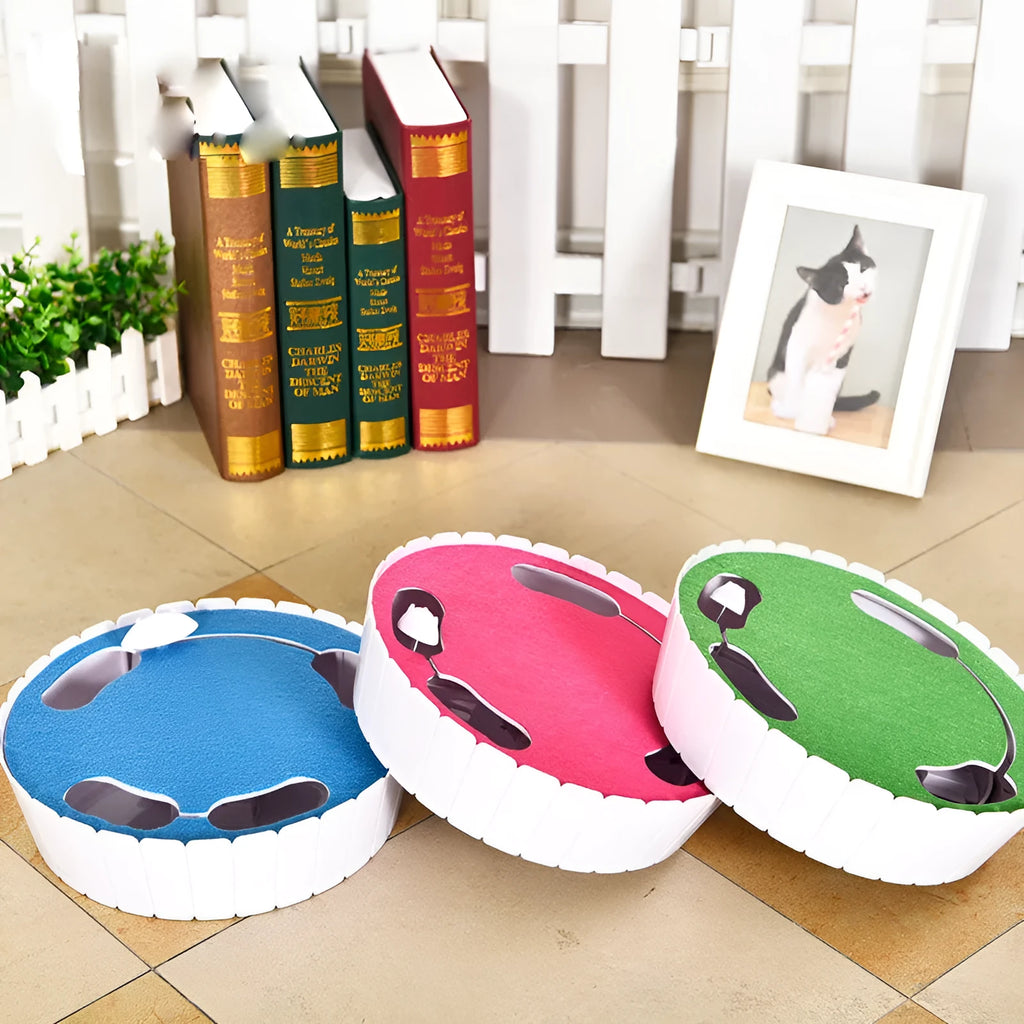 Automatic rotating mouse cat teaser toy with remote control in green colour on carpet
