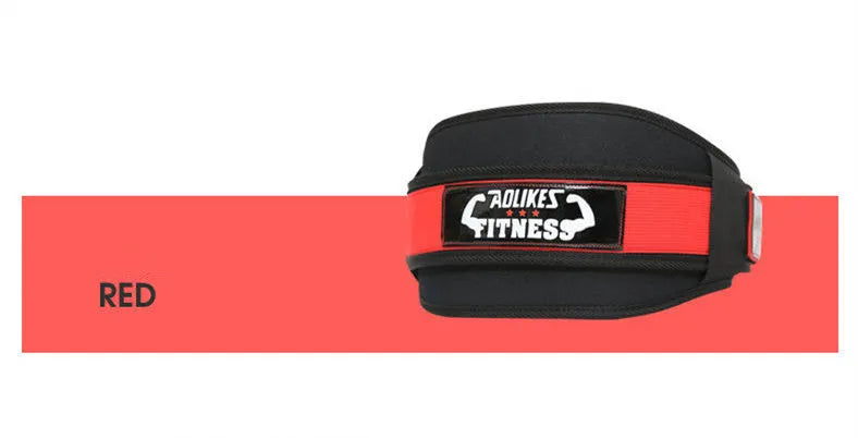 Black nylon fitness weightlifting waistband shown on adult size mannequin.