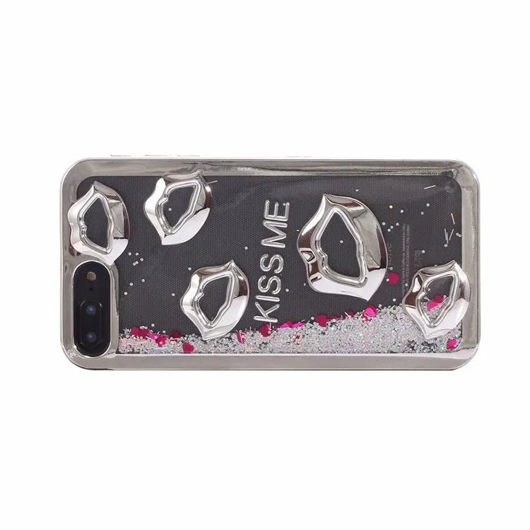 Three-dimensional lips TPU back cover phone case for Huawei P20 P30 in golden colour