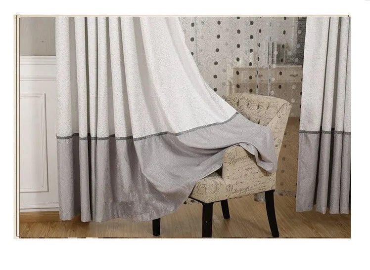 Single panel of simple blackout curtain with choice of hook or ring heading style.