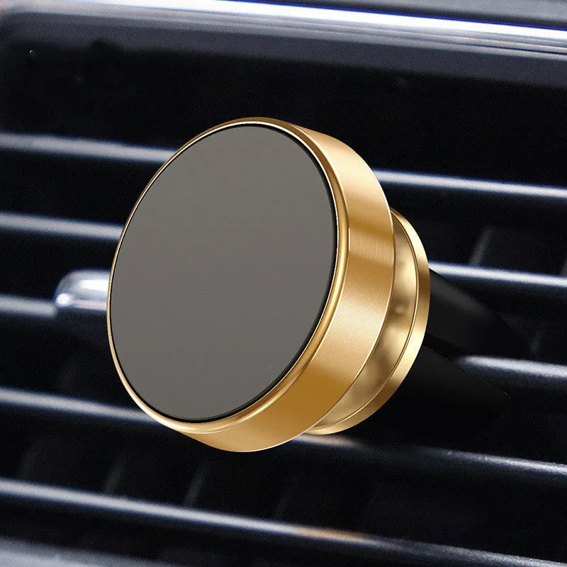 Magnetic car phone holder in aluminium alloy with CD texture surface in three colour options