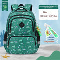 Children's waterproof school backpack in Oxford cloth with dinosaur pattern and curved shoulder straps