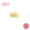 925 sterling silver tassel ear stud in single gold, pierced earring with eco-friendly electroplating