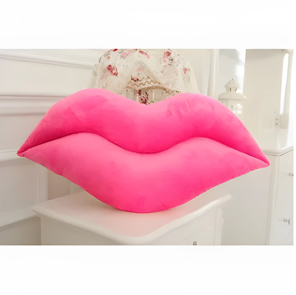 Plush big lips pillow in Pink or Red, short plush with PP cotton filling, 50cm or 65cm