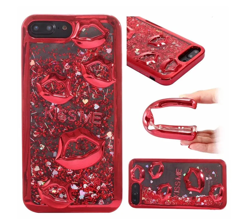 Three-dimensional lips TPU back cover phone case for Huawei P20 P30 in golden colour