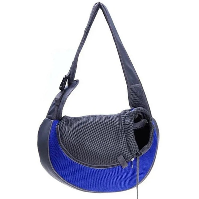 Lightweight pet backpack for small dogs and cats in blue colour with ventilation and foam padding